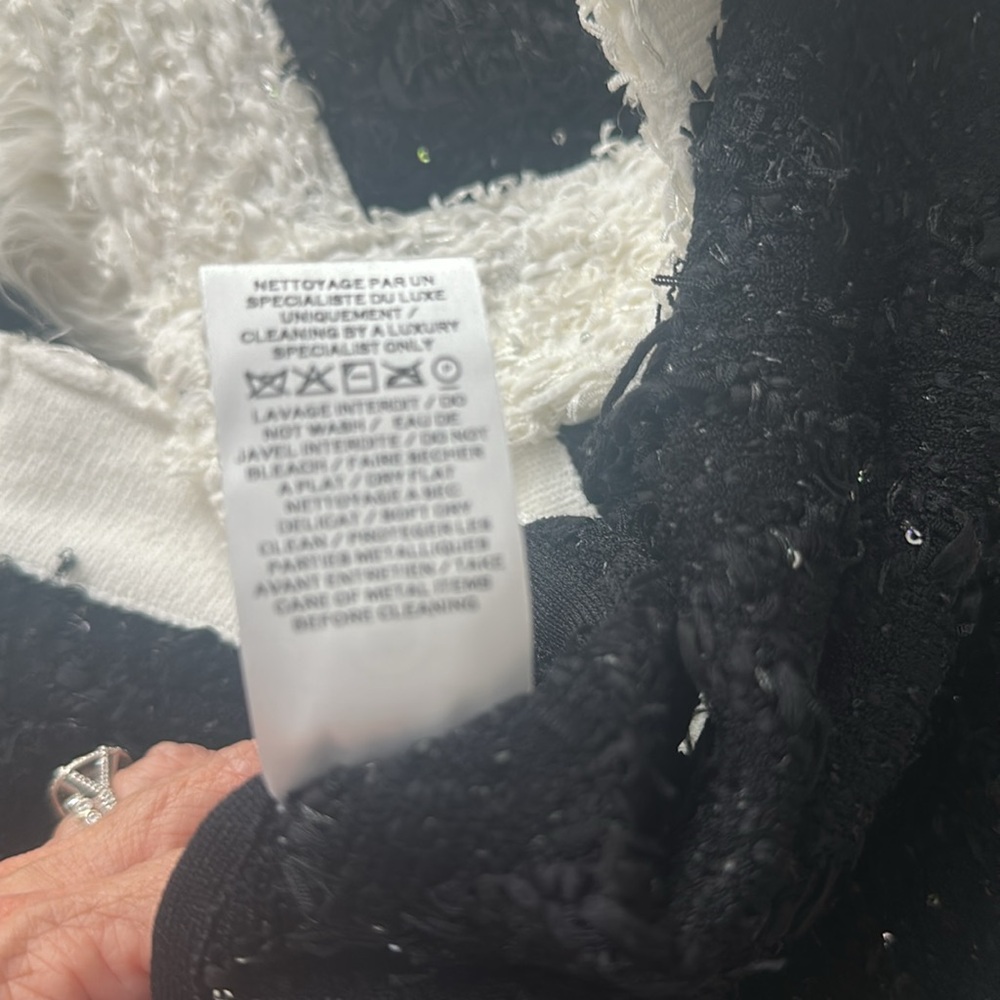 Balmain Black and White Textured Tweed Jacket - Picture 11 of 11